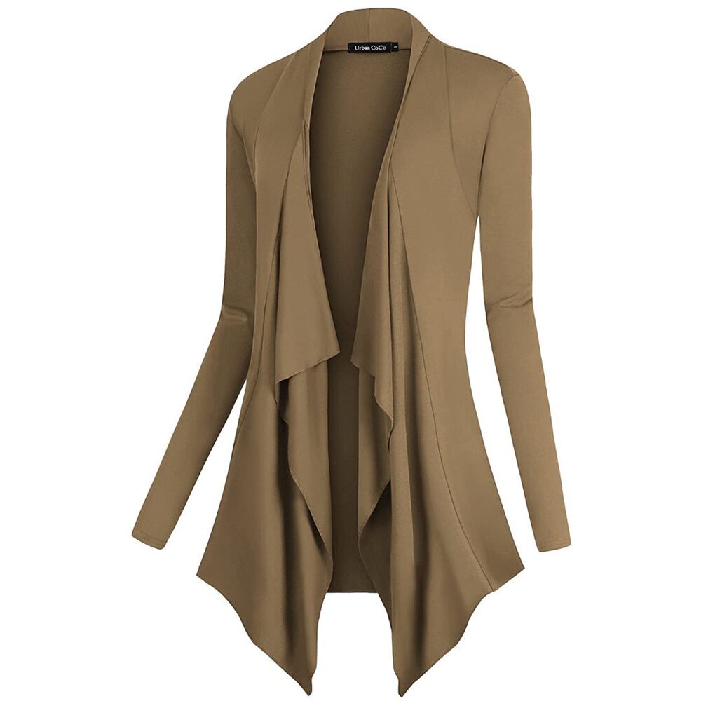 Urban CoCo Women's Drape Front Open Cardigan Long Sleeve Irregular Hem Size M - Picture 5 of 7